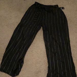 Black and Grey Striped High Waisted Pants